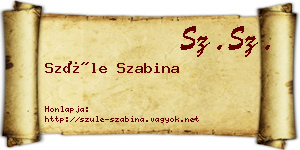 Szüle Szabina névjegykártya