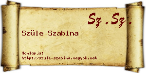 Szüle Szabina névjegykártya